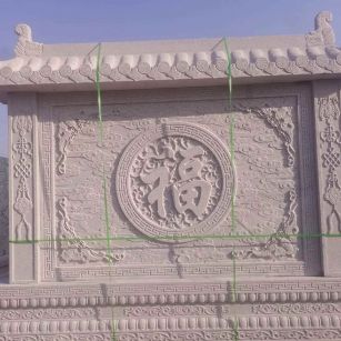 巴中 芝麻白花岗岩屏风，照壁，影壁