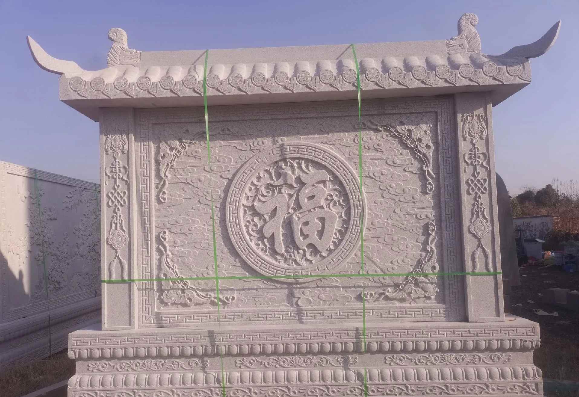 巴中 芝麻白花岗岩屏风，照壁，影壁